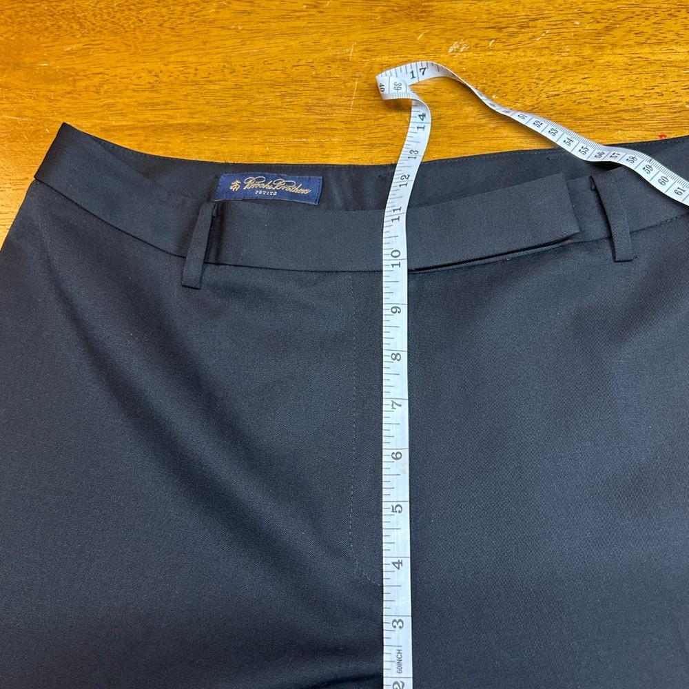 Brooks Brothers Petite 12P Black 100% Wool Bemberg Lined Straight Dress Pants - Picture 10 of 13